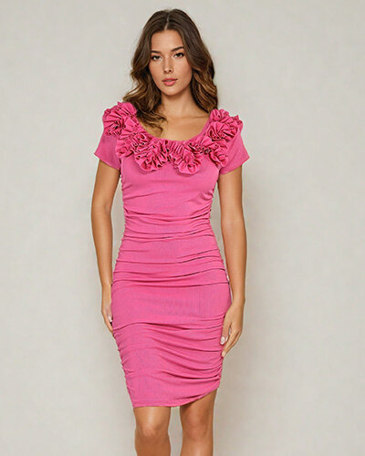 Royalfashion Rochie mini de damă încrețită