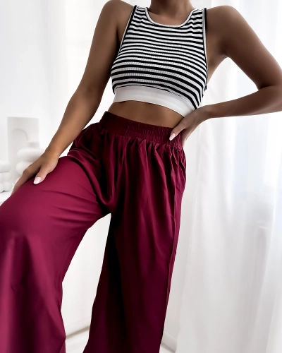 Royalfashion Pantaloni culotte 7/8 de damă maro