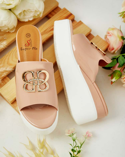 Royalfashion Șlapi de damă lăcuiți pe Sailla