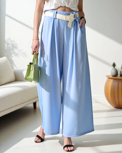 Pantaloni largi de damă Royalfashion cu curea