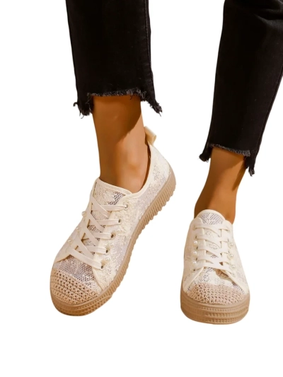 Tenisi din dantelă Royalfashion pentru femei cu paiete Nille