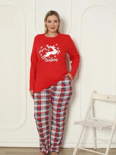 Pijamale de Crăciun pentru femei din bumbac Royalfashion PLUS SIZE