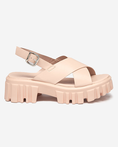 OUTLET Sandale de dama roz deschis pe talpa masiva Otida - Incaltaminte