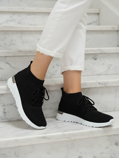 Nero Elegante Sneakerși Sport pentru Femei