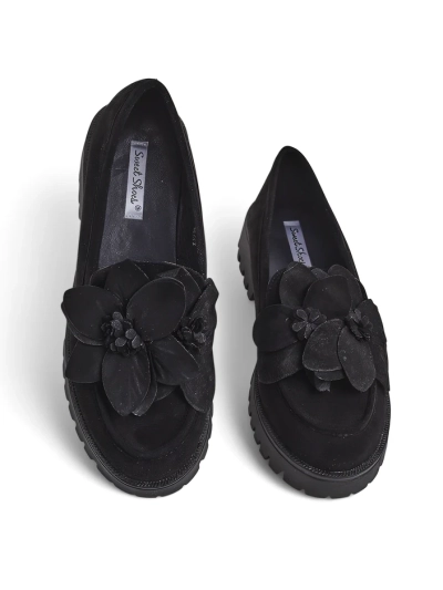 Mocasi eco suede pentru femei Royalfashion cu floarea Floverse
