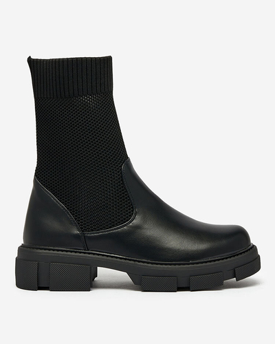 Royalfashion Cizme negre pentru femei cu plasă Xandra