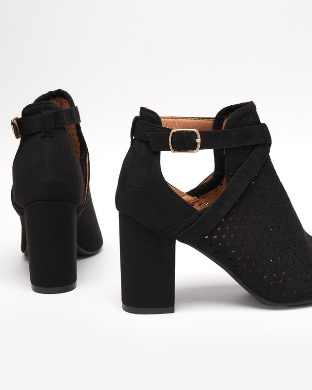 OUTLET Sandale negre ajurate pentru damă pe stâlpul Rilose - Încălțăminte