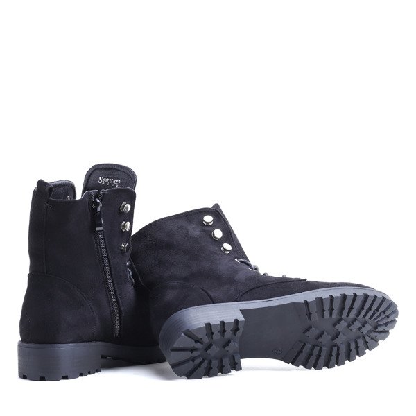 Czarne, ocieplane traperki Parker- Obuwie