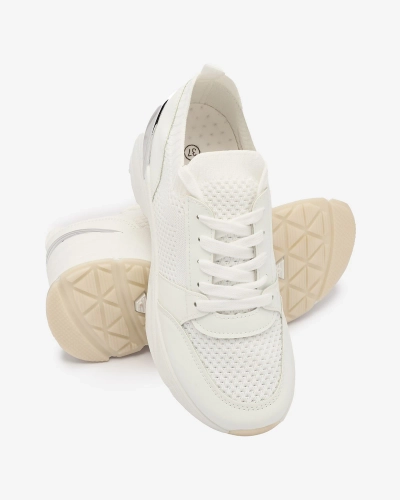 Pantofi sport de damă albi pe toc Ezetta- Footwear