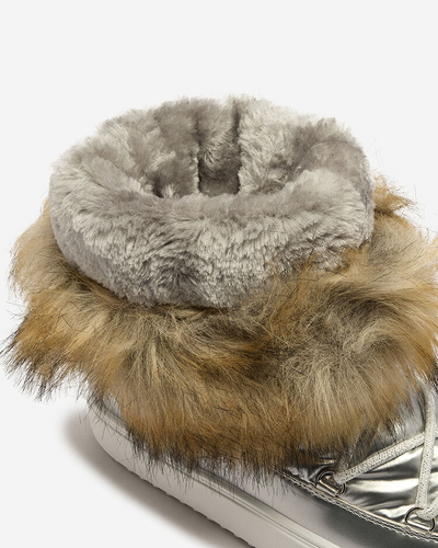 Royalfashion Silver cizme de alunecare a'la cizme de zăpadă pentru femei Gomllo