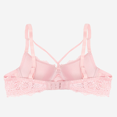 Sutien roz din dantela cu bretele - Lenjerie intima
