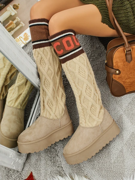 Botine înalte tip zăpadă pentru femei cu partea superioară Anane