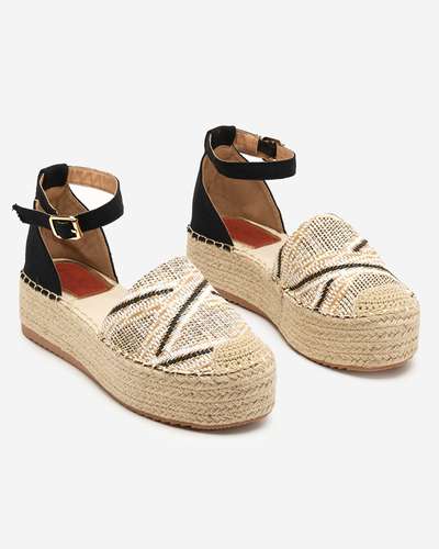 OUTLET Espadrile dama bej cu model pe platforma Zebrii - Incaltaminte