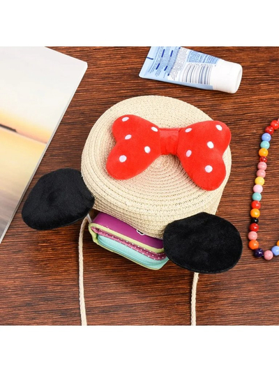 Royalfashion Poșetă mică din paie pentru copii Minnie Straw