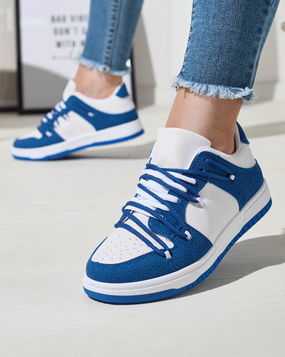 Adidași sport de damă de culoare albă și albastru marin Riloxi - Încălțăminte