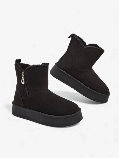 Botine Dama Aurora Negre Din Piele Ecologica Pentru Iarna