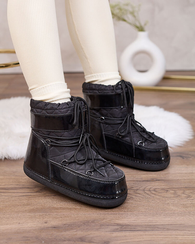 Royalfashion Cizme de zăpadă pentru femei negre cu burduf Yevnoiela