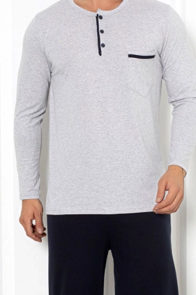 Royalfashion Pijama din bumbac pentru bărbați cu buzunar
