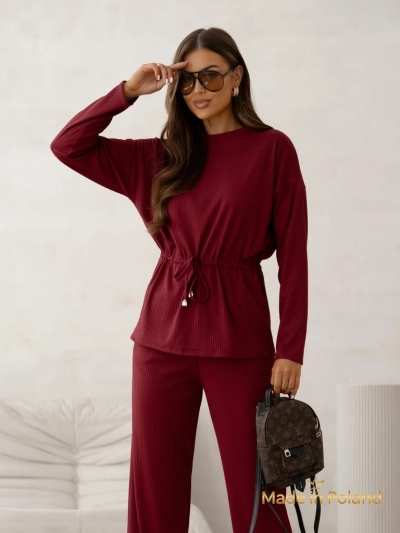 Royalfashion Set dama din bumbac, tip pulover, cu striatii