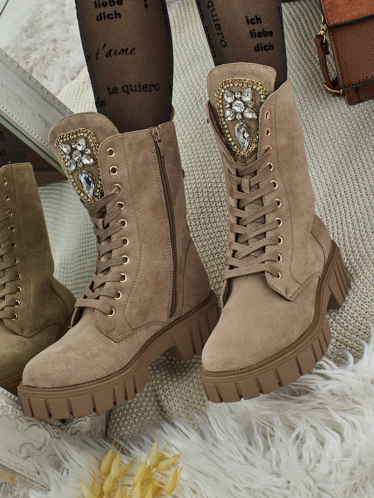 Royalfashion Botine înalte de damă tip workeri Suboo