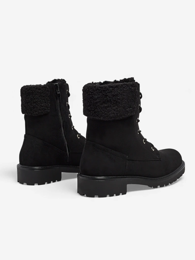 Botine de damă Trevolla din piele ecologică întoarsă cu șireturi