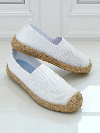 Espadril pa dama Calista Biancha – blanku platé di suède ekológiko, estilo italiano