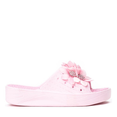 Różowe klapki na platformie Rosaria - Obuwie