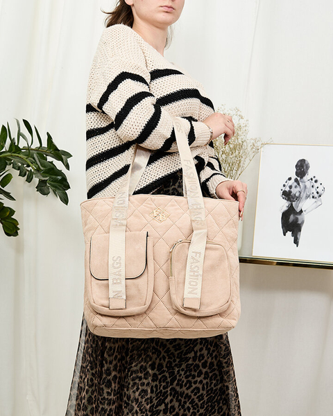 Royalfashion Geantă mare de damă matlasată, bej