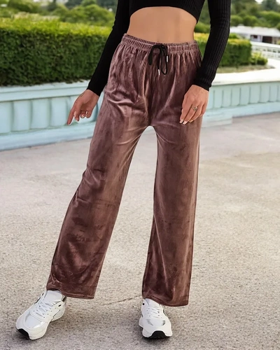 Royalfashion Pantaloni de trening pentru femei a'la velour