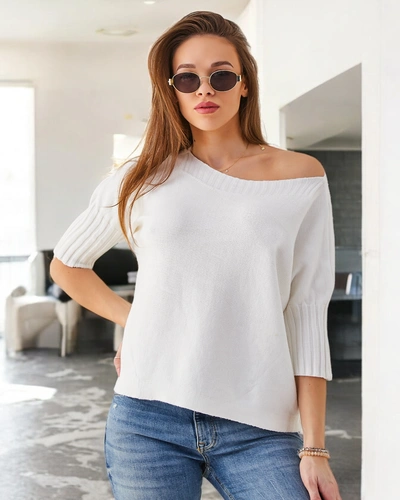 Pulover din viscoză pentru femei Royalfashion cu mâneci scurte