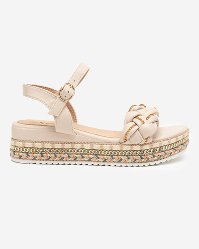 OUTLET Sandale plate dama bej Rella - Incaltaminte