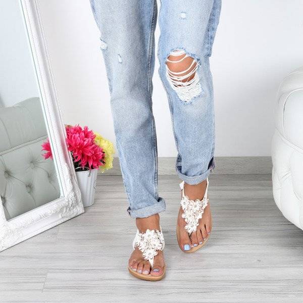 OUTLET Flip-flops albe Joslyn - Încălțăminte