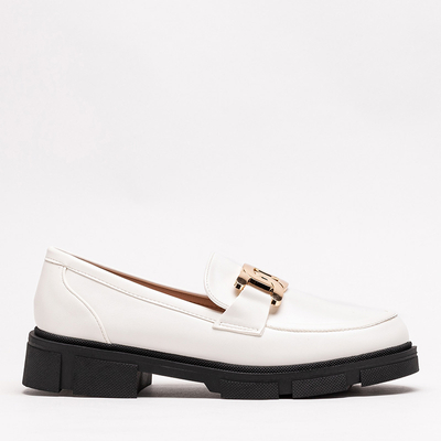 Pantofi albi de dama cu lant Semla - Incaltaminte