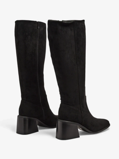 Cizme de damă din piele ecologică întoarsă, cu toc gros, Ernala