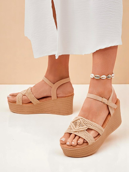 Royalfashion Sandale wedges împletite pentru femei Sunny Day