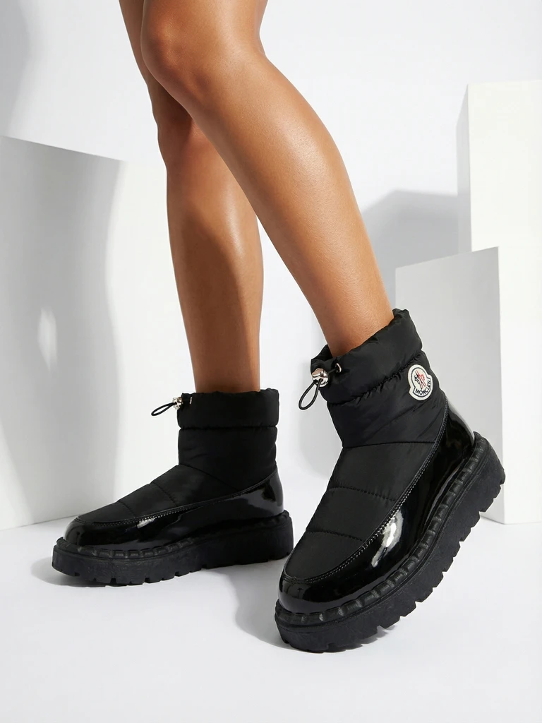 Royalfashion Cizme de zăpadă slip-on pentru femei de culoare neagră Ireda