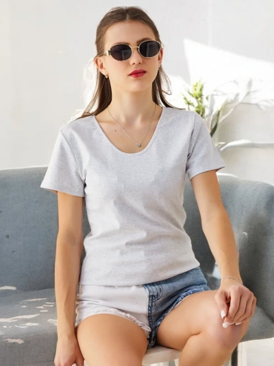 Royalfashion Tricou din bumbac pentru femei cu dantelă pe spate