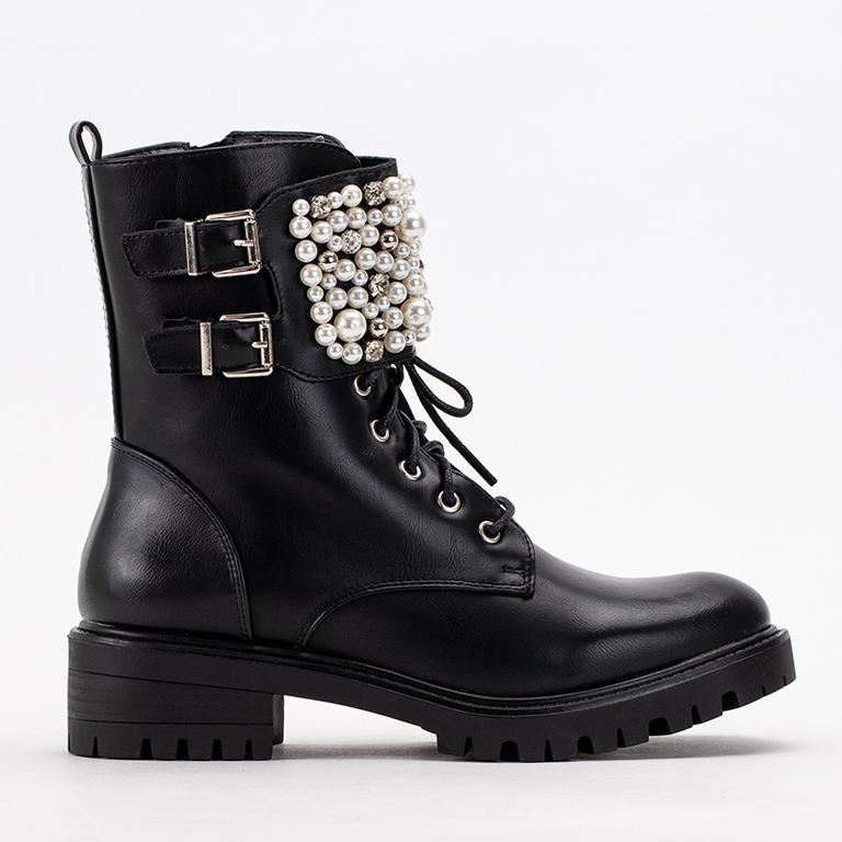 Cizme negre Mais Pearl Workery - Încălțăminte