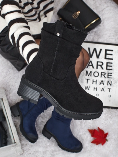 Botine de damă din piele întoarsă ecologică Carmine