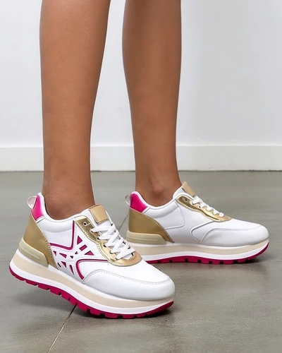 Sneakers Royalfashion pentru femei cu sclipici Senues