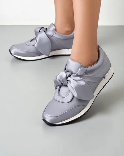 Sneakers Royalfashion pentru femei cu fundiță Socca