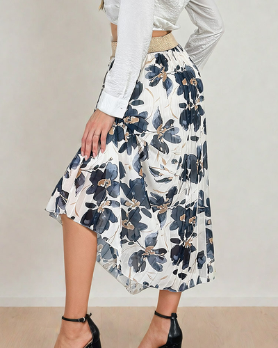 Royalfashion Fustă midi plisată florală pentru femei
