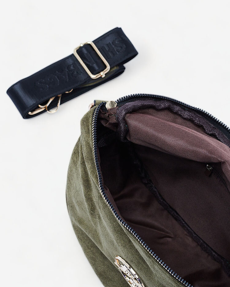 Royalfashion Geantă mică de damă din piele ecologică de piele de căprioară verde