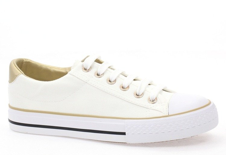 Białe trampki z tkaniny - Obuwie