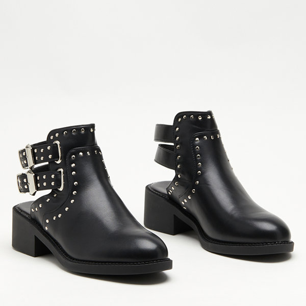 OUTLET Cizme negre de dama cu decupaje Dlagona- Incaltaminte