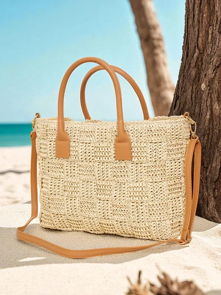 Royalfashion Geantă mare de damă din paie Aureliana Savio