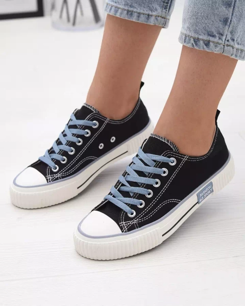 Adidași cu șiret pentru femei negri Tasabba- Footwear