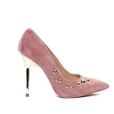 Różowe czółenka z dżetami Avalyn- Obuwie