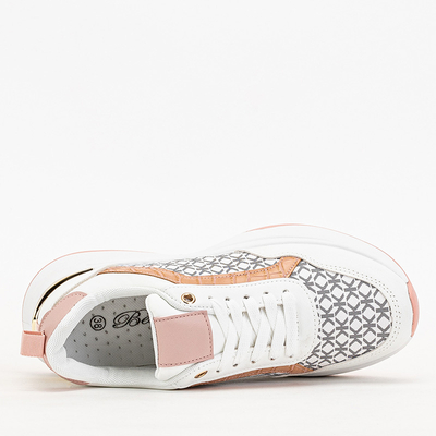 Pantofi sport dama roz si alb Pantofi sport Weniso - Incaltaminte