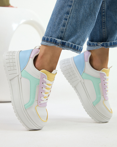 OUTLET Pantofi sport dama colorati din piele ecologica pe platforma Cerecha - Incaltaminte